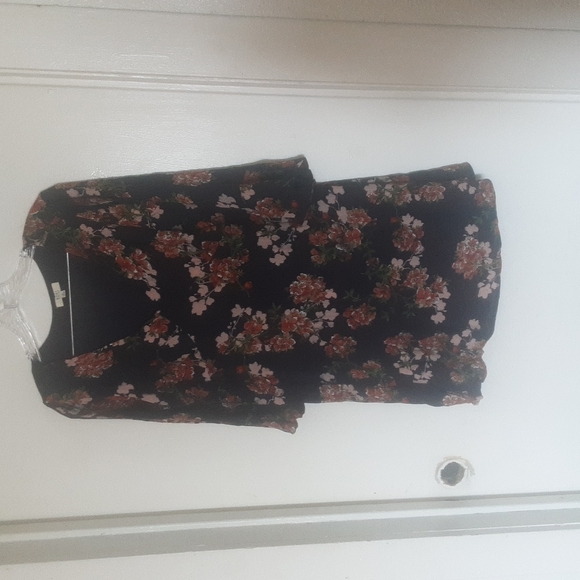 Kori America Navy Fall Floral Dress Sz M - Picture 1 of 7